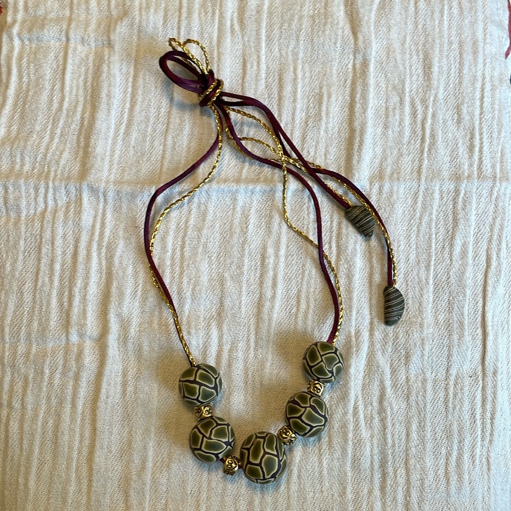 Clay beaded necklace